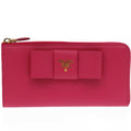 Prada Pink Leather Long Wallet (Bi-Fold) (Pre-Owned)
