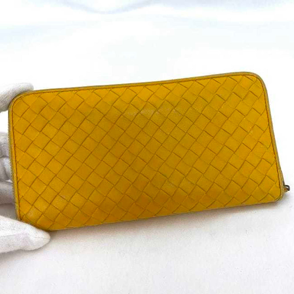 Bottega Veneta Yellow Leather Long Wallet (Bi-Fold) (Pre-Owned)