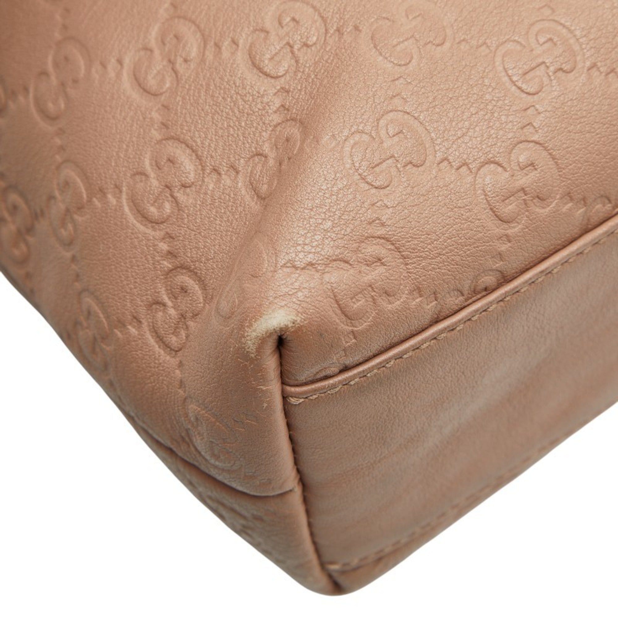 Gucci Beige Leather Handbag Tote Bag (Pre-Owned)