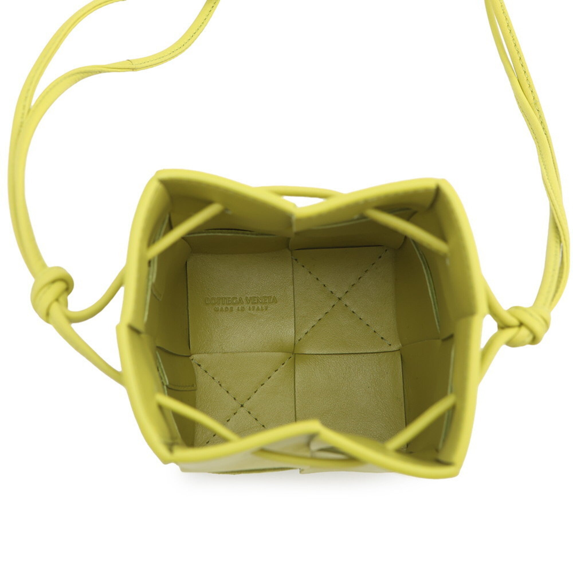 Bottega Veneta Yellow Leather Handbag Shoulder Bag (Pre-Owned)