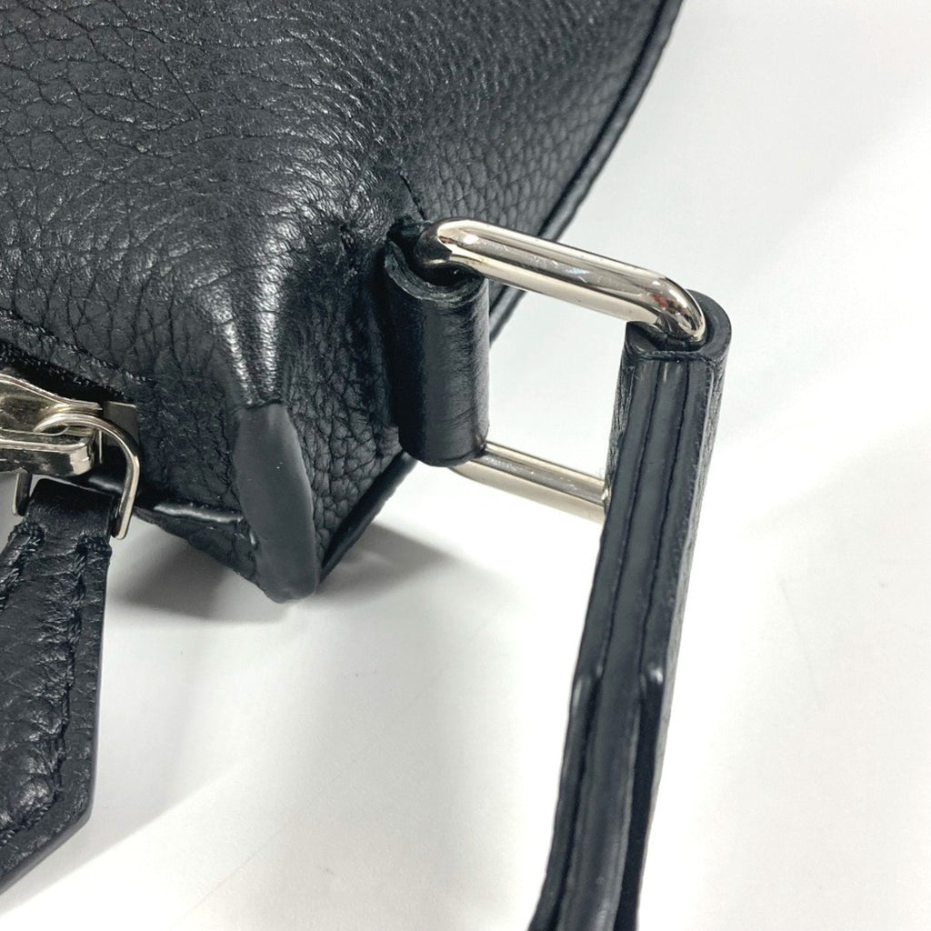 Louis Vuitton Black Noir Leather Messenger Bag Shoulder Bag (Pre-Owned)