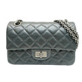 Chanel Dark Gray Leather Shoulder Bag (Pre-Owned)