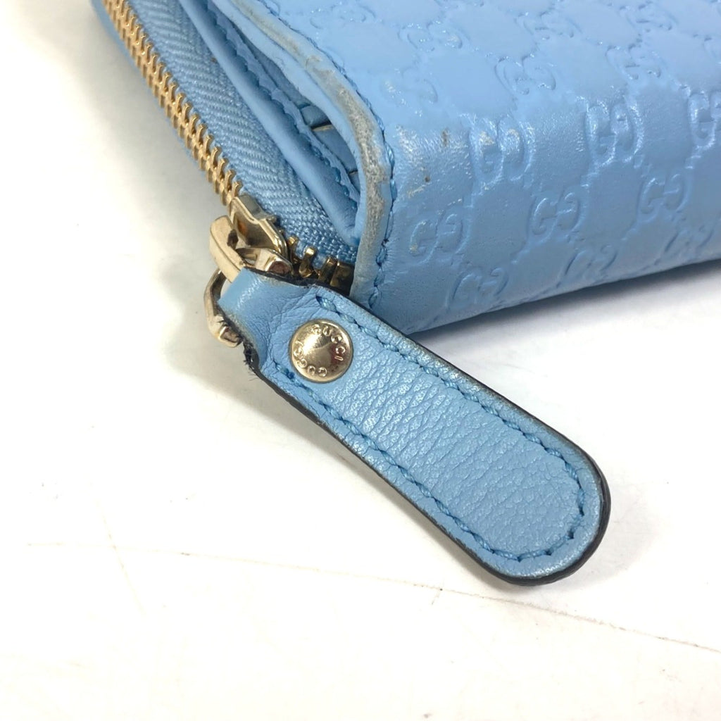Gucci Blue Leather Long Wallet (Bi-Fold) (Pre-Owned)