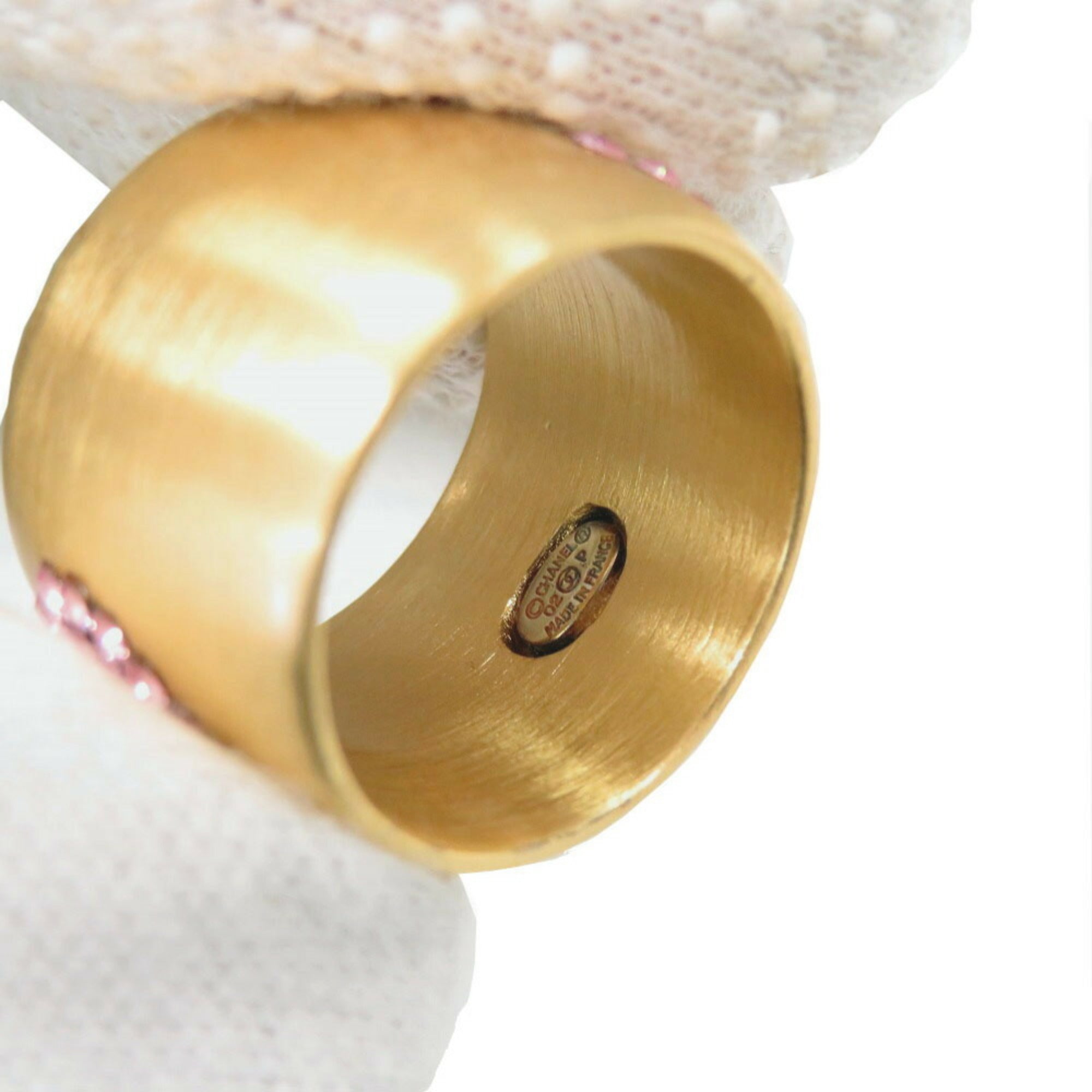 Chanel Gold Pink Gold Metal Band Ring (Pre-Owned)