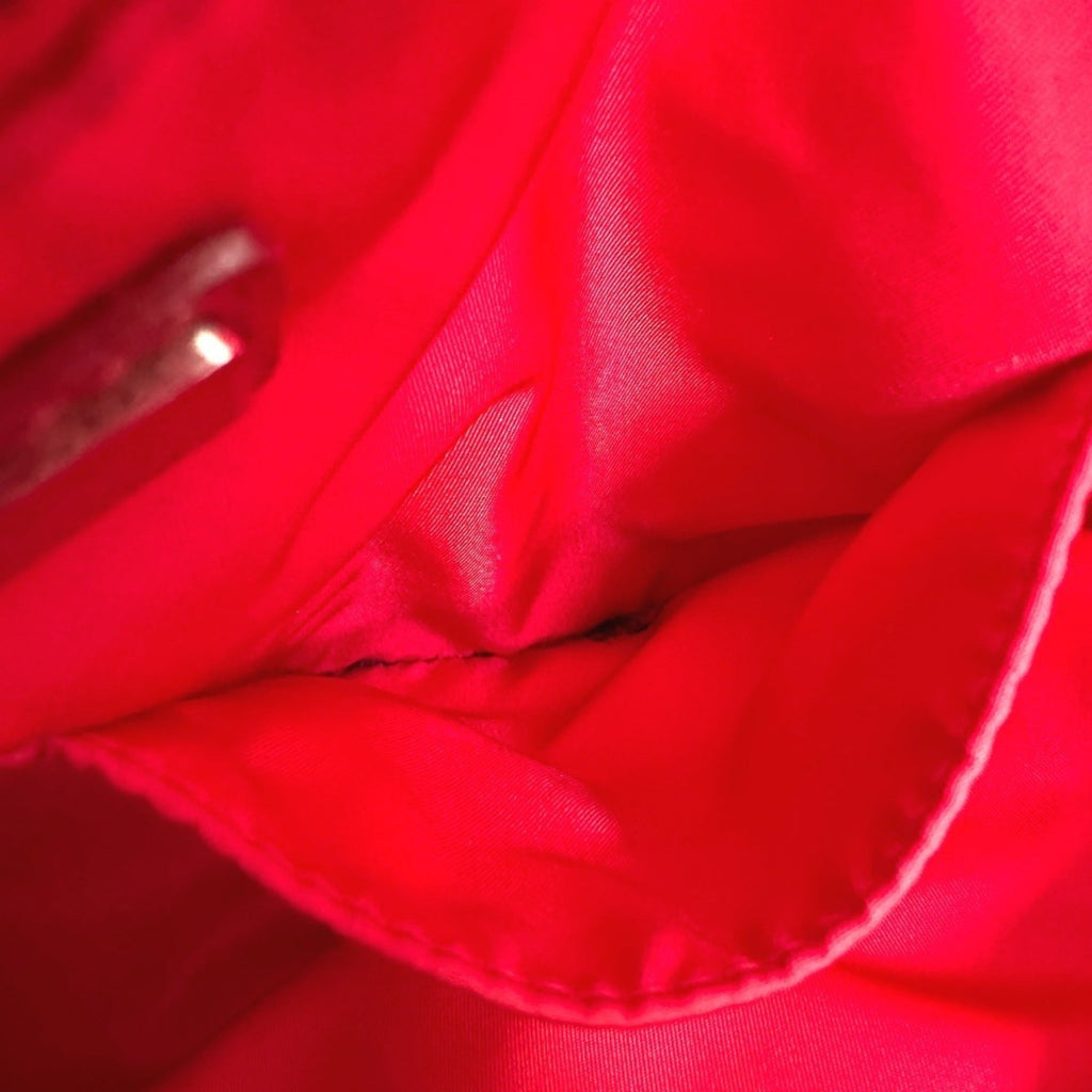 Prada Red Color Nylon Tote Bag (Pre-Owned)
