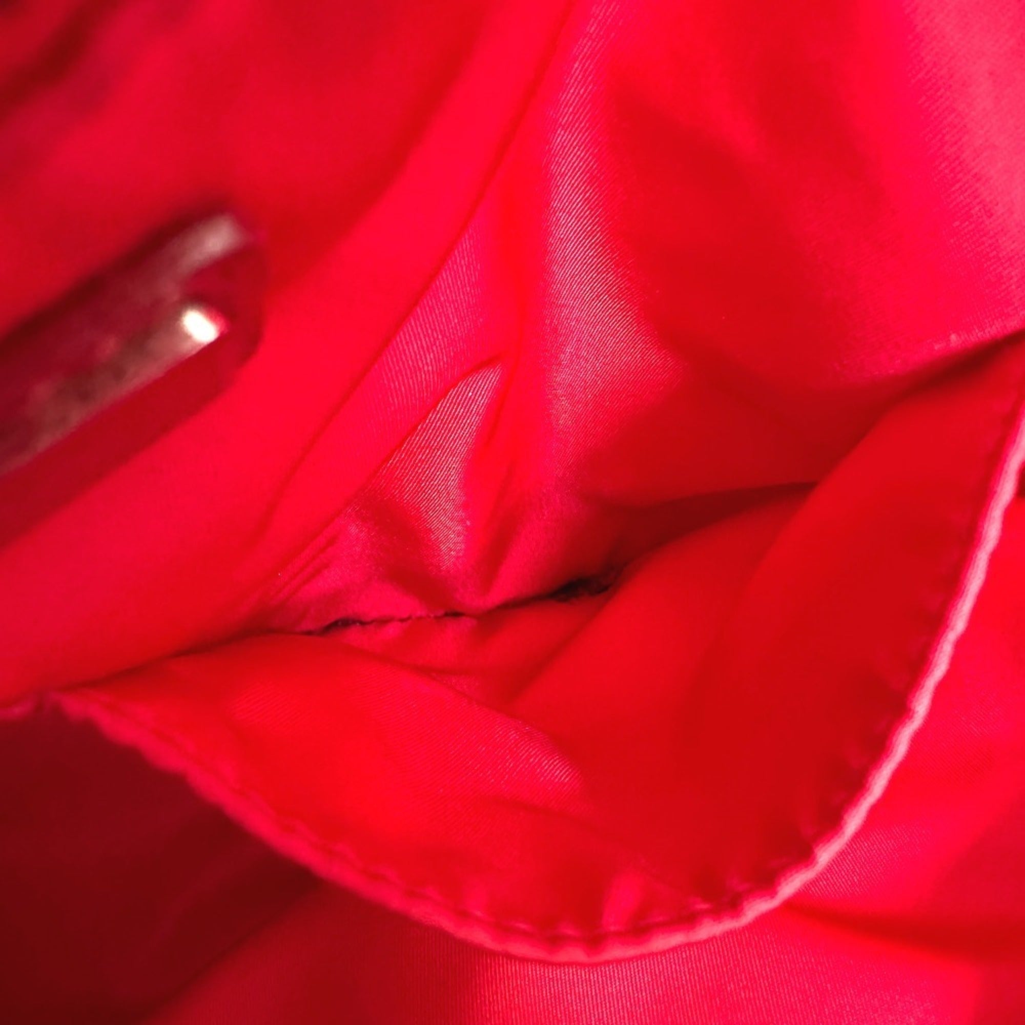 Prada Red Color Nylon Tote Bag (Pre-Owned)