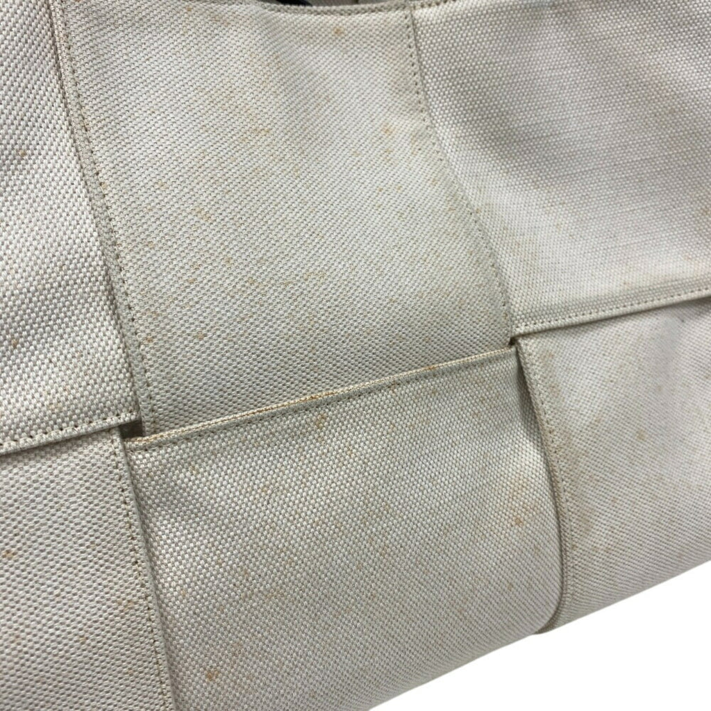 Bottega Veneta Ivory Canvas Leather Handbag (Pre-Owned)