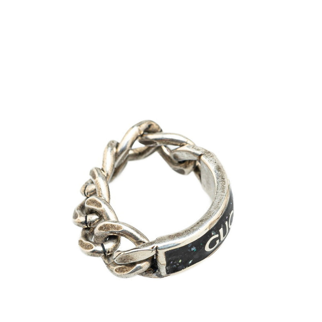 Gucci Silver Black Silver 925 Band Ring (Pre-Owned)