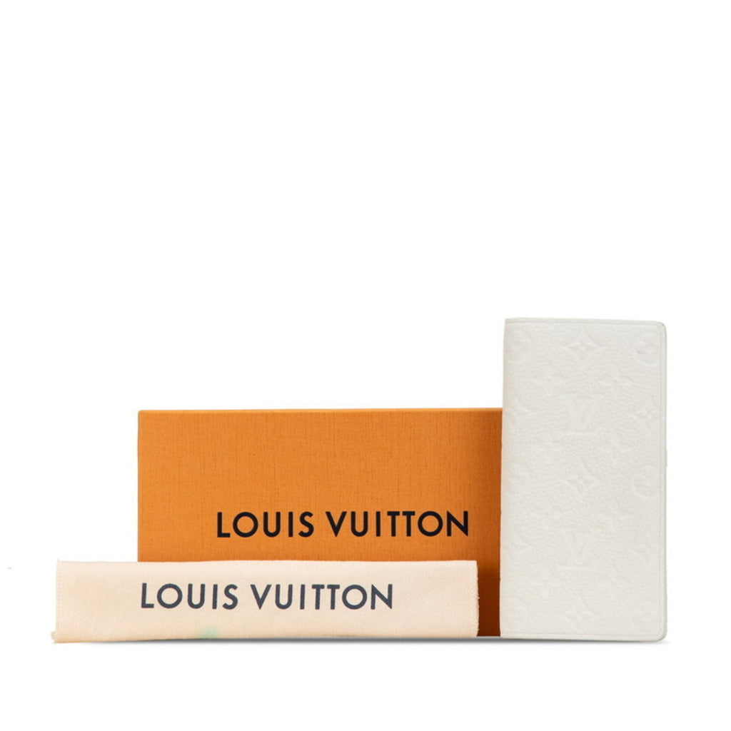 Louis Vuitton White Leather Long Wallet (Bi-Fold) (Pre-Owned)