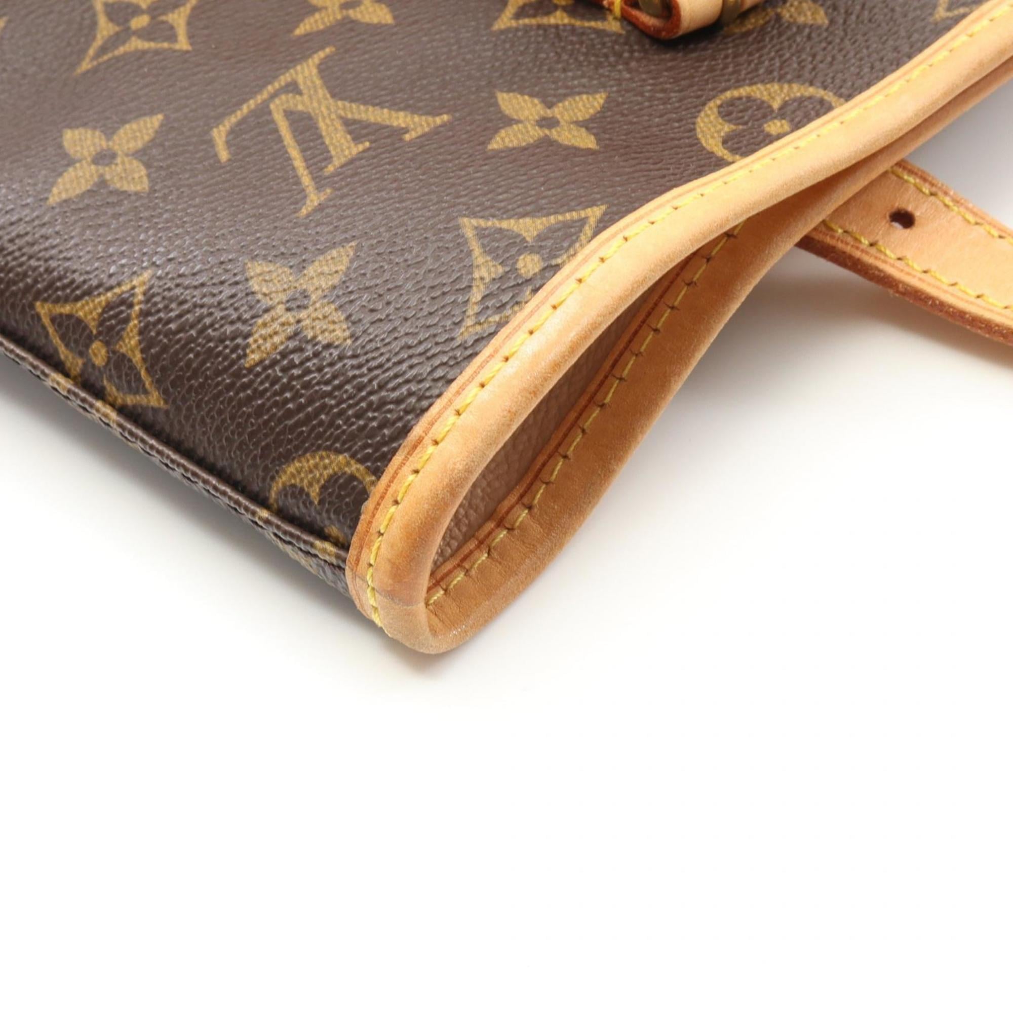 Louis Vuitton Brown Coated Canvas Leather Shoulder Bag (Pre-Owned)