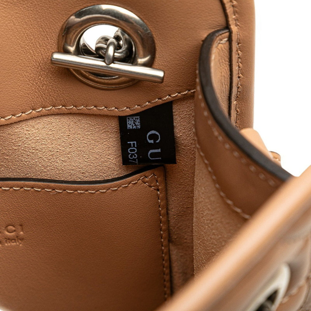 Gucci Beige Leather Handbag Shoulder Bag (Pre-Owned)