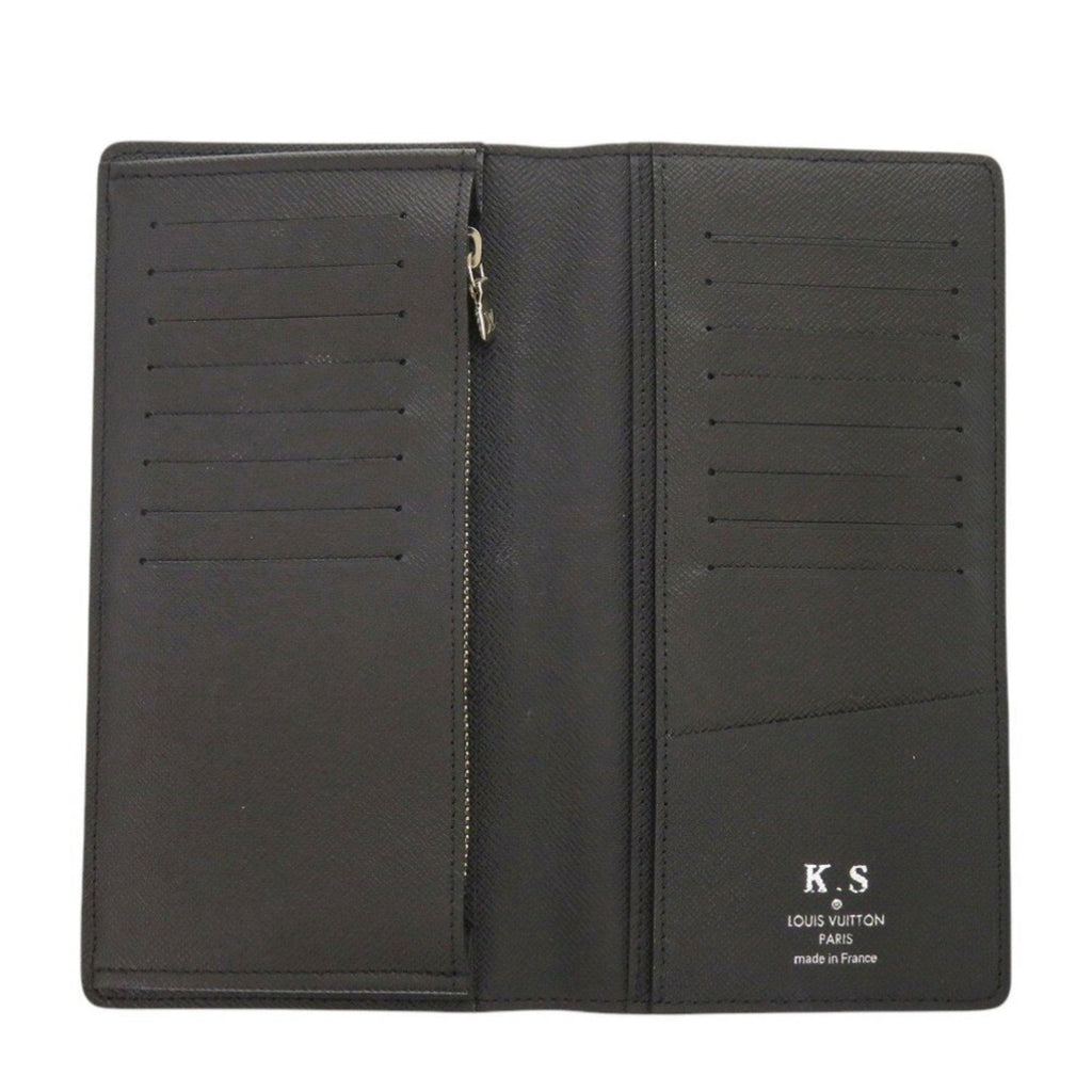 Louis Vuitton Noir Taiga Leather Long Wallet (Bi-Fold) (Pre-Owned)