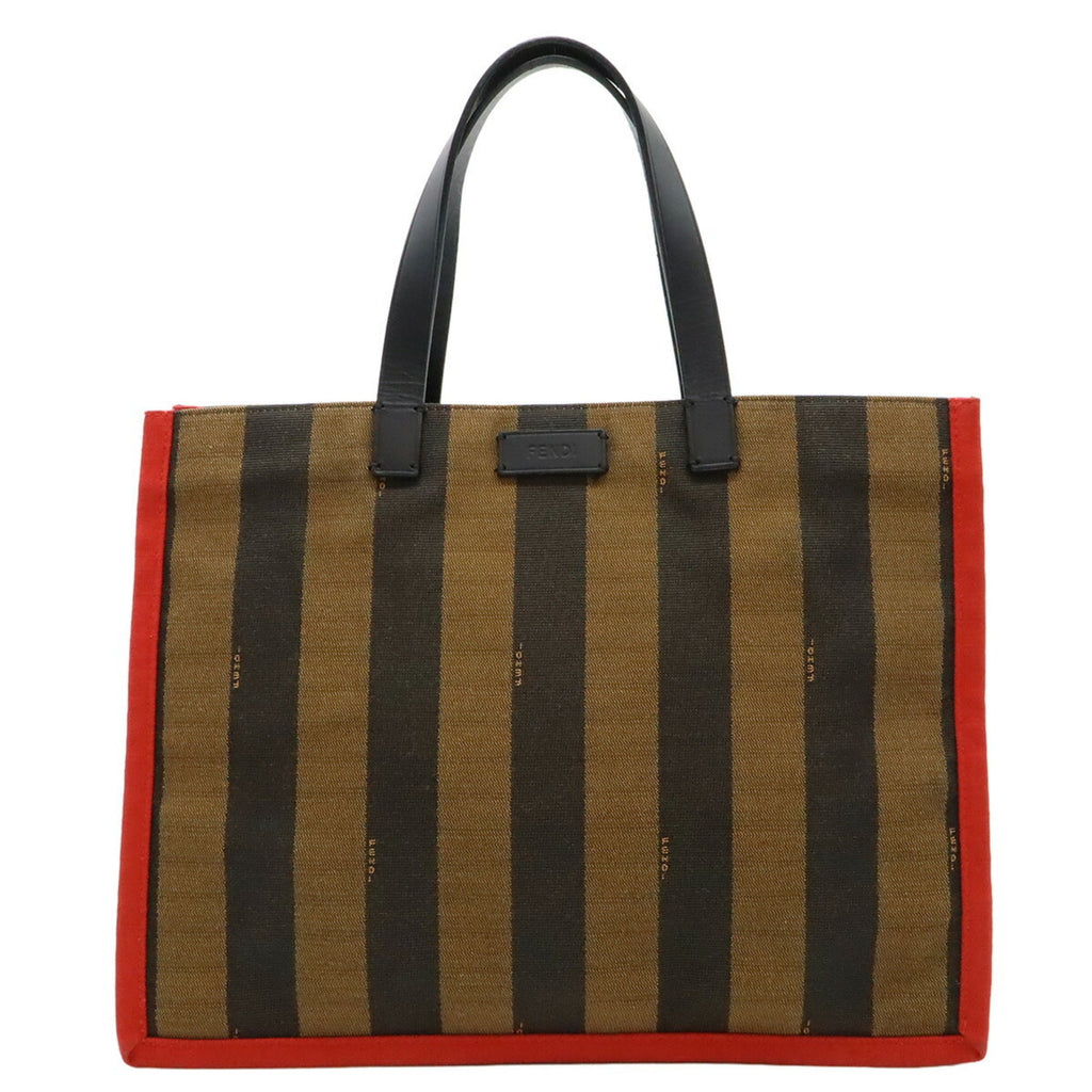 Fendi Black Khaki Brown Canvas Handbag Pouch Shoulder Bag Tote Bag (Pre-Owned)
