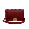 Chanel Red Color Leather Shoulder Bag (Pre-Owned)