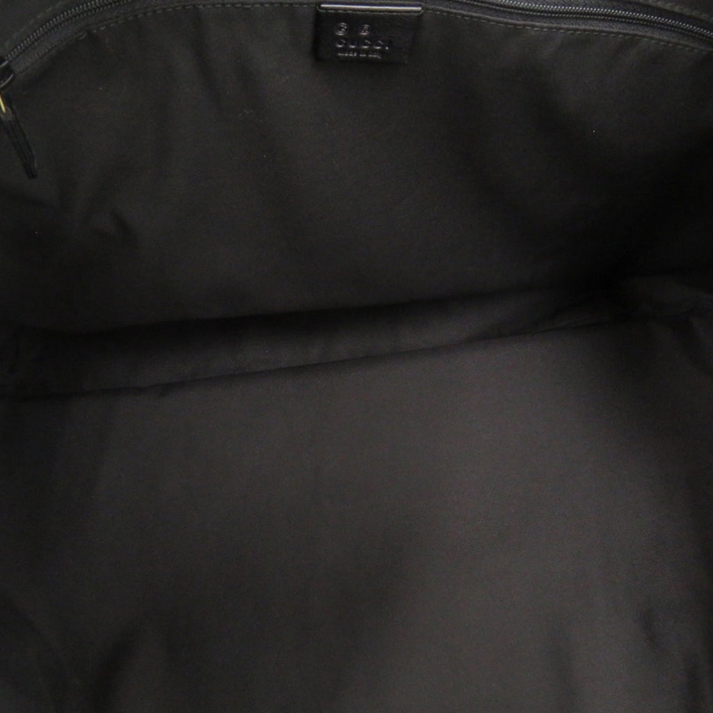 Gucci Black Canvas Leather Tote Bag (Pre-Owned)