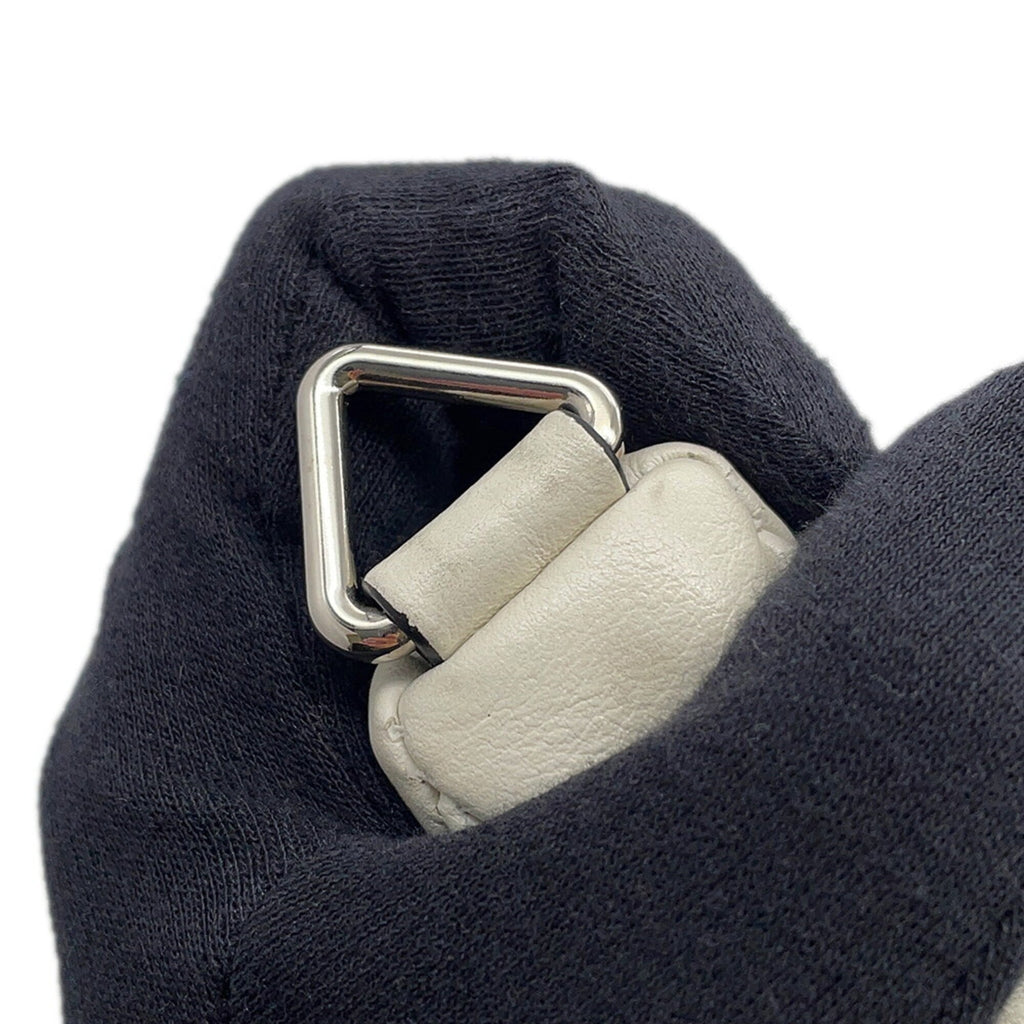 Prada White Leather Clutch Bag Handbag Pouch (Pre-Owned)