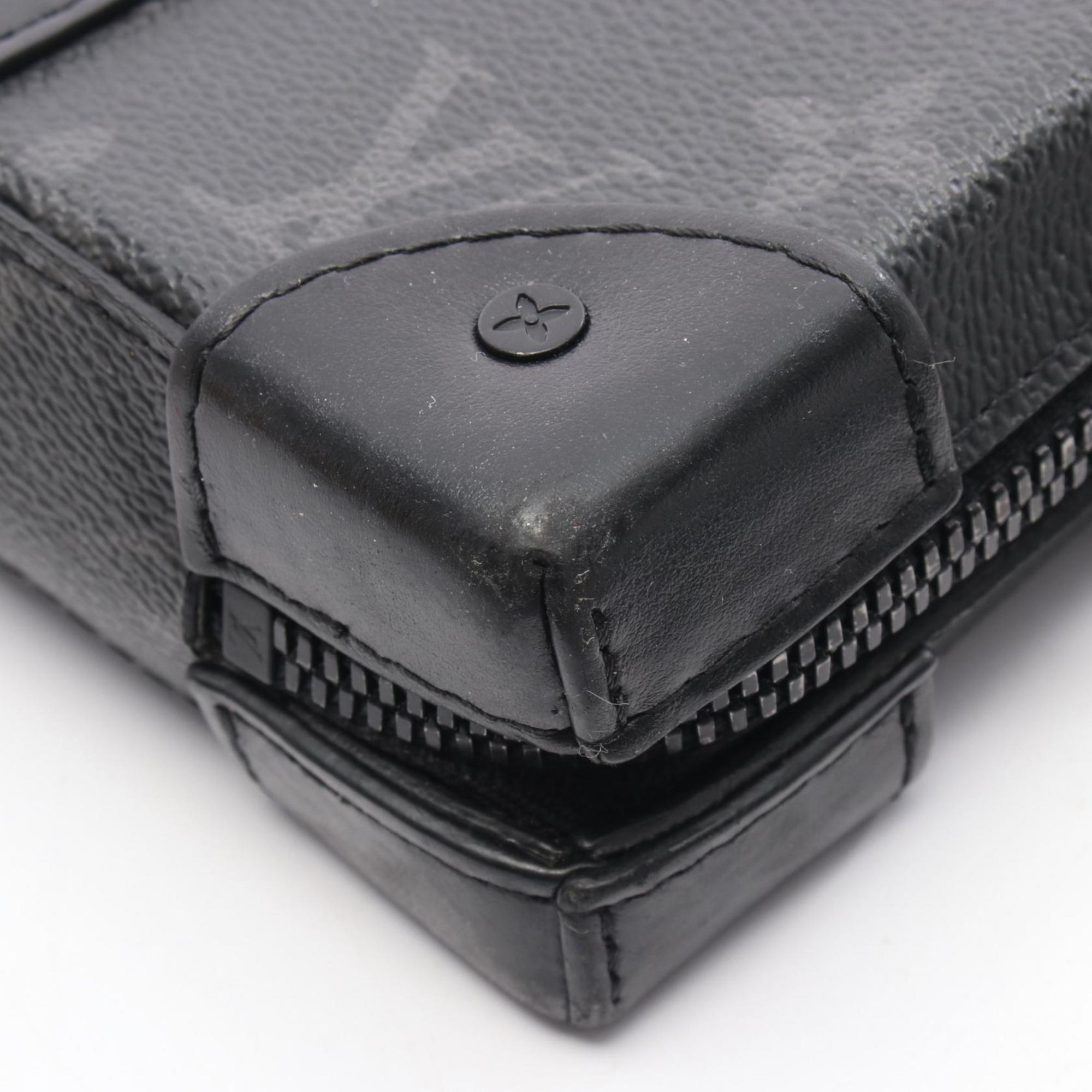 Louis Vuitton Black Coated Canvas Leather Shoulder Bag (Pre-Owned)