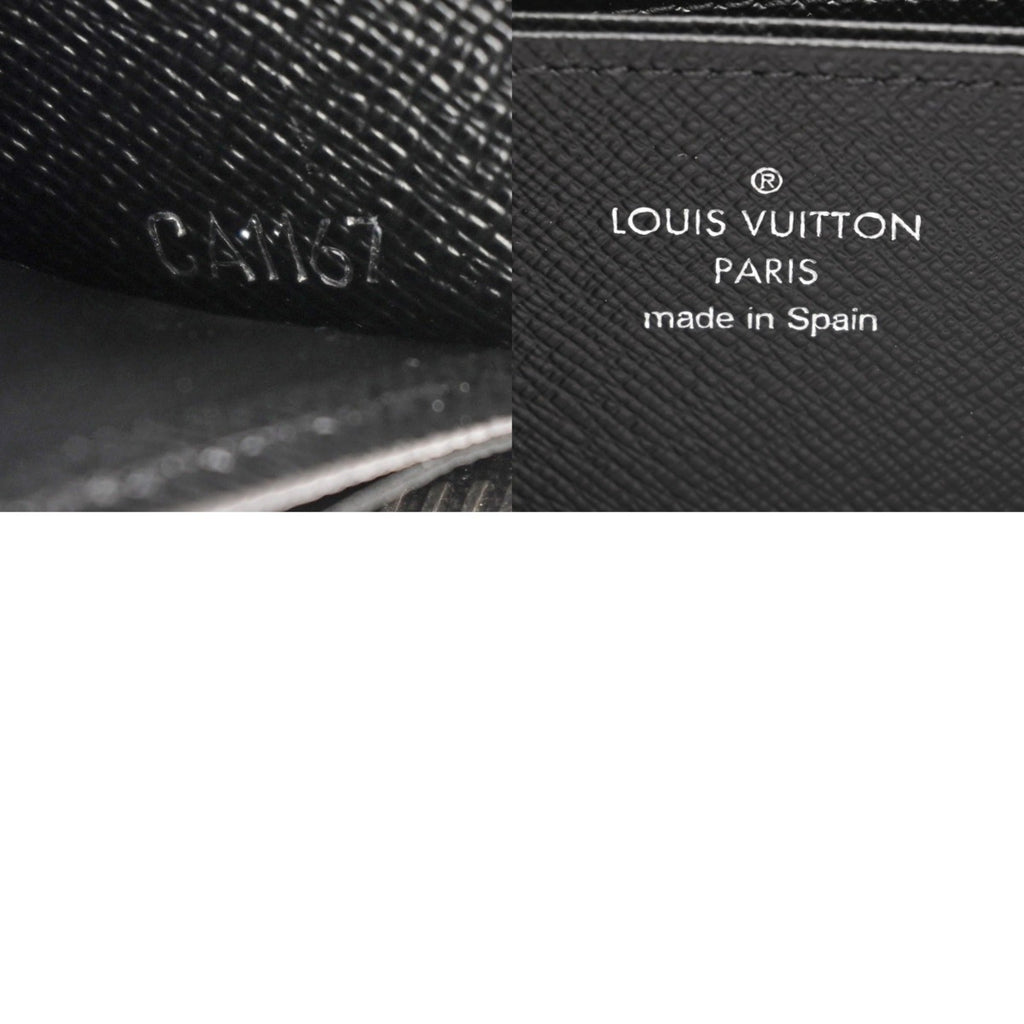 Louis Vuitton Noir Leather Long Wallet (Bi-Fold) (Pre-Owned)