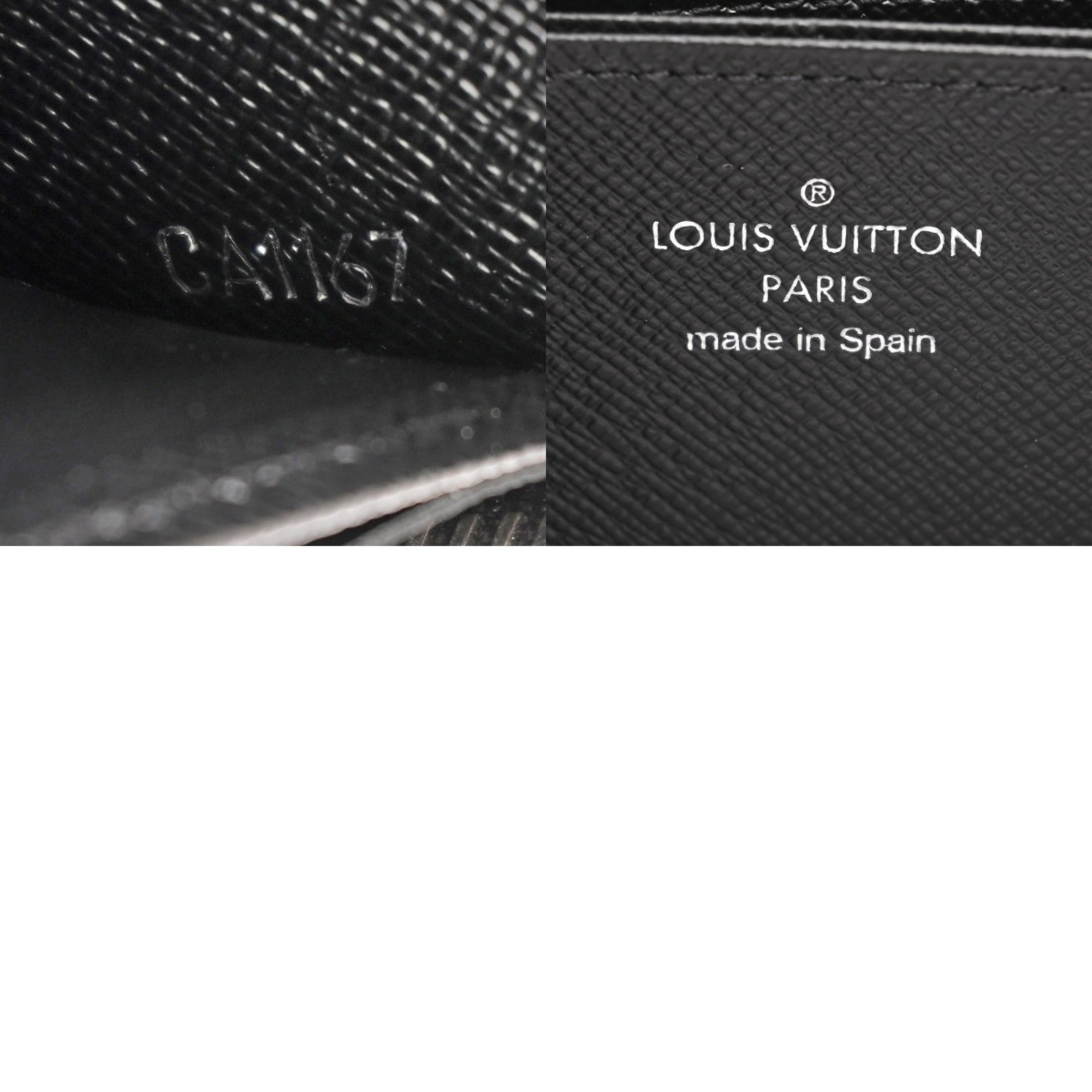 Louis Vuitton Noir Leather Long Wallet (Bi-Fold) (Pre-Owned)
