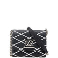 Louis Vuitton Black Noir White Leather Shoulder Bag (Pre-Owned)