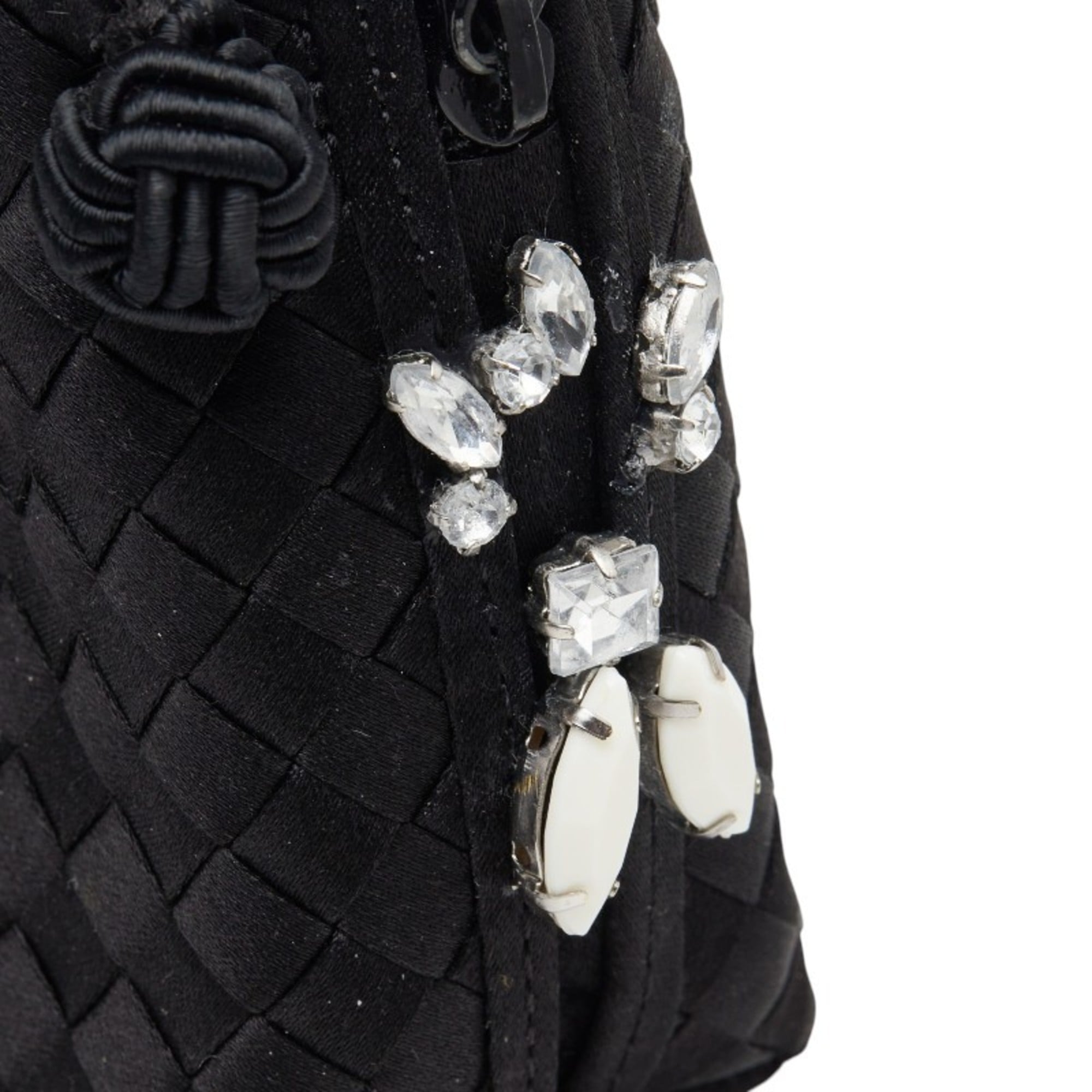 Bottega Veneta Black Satin Shoulder Bag (Pre-Owned)