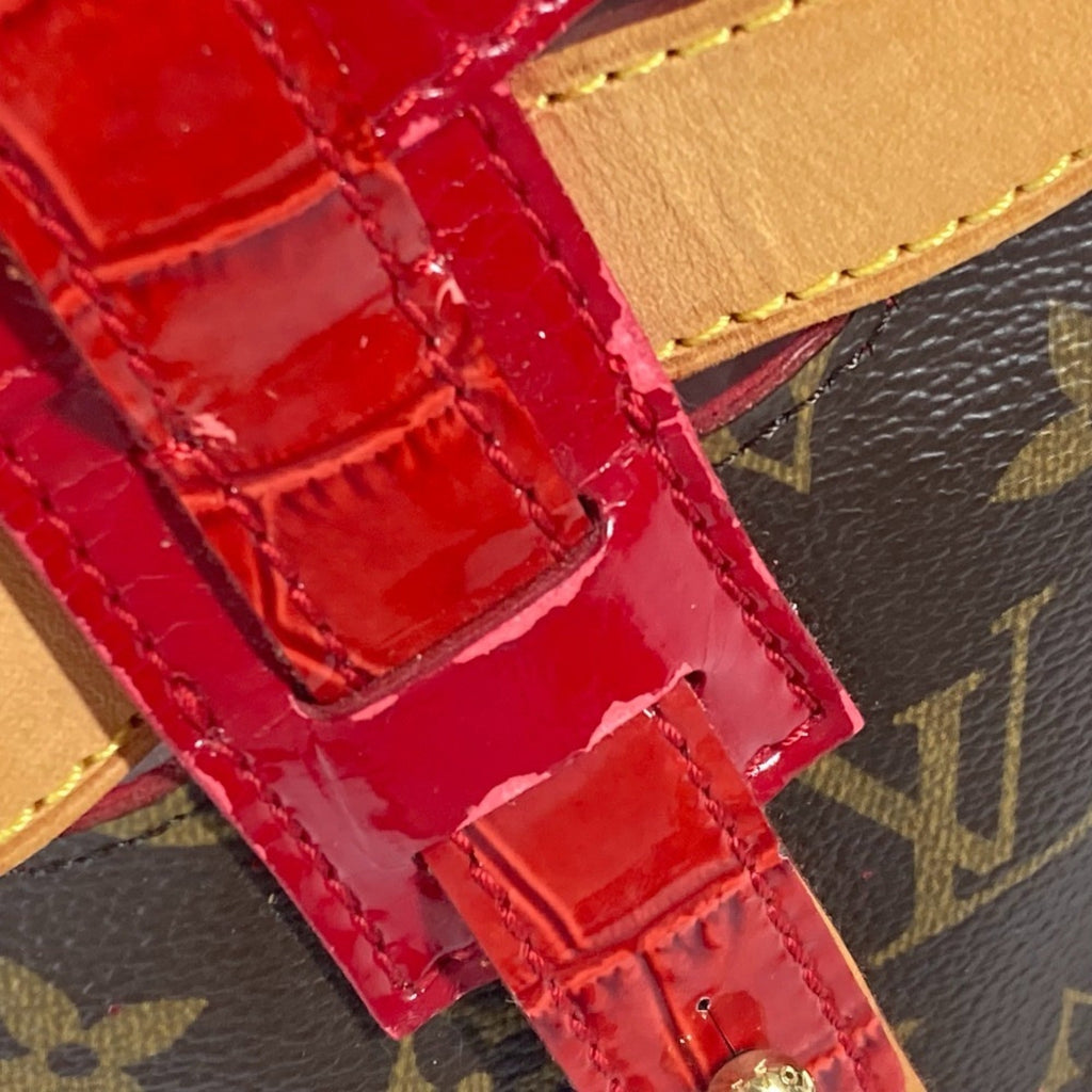 Louis Vuitton Brown Red Color Monogram Shoulder Bag Tote Bag (Pre-Owned)