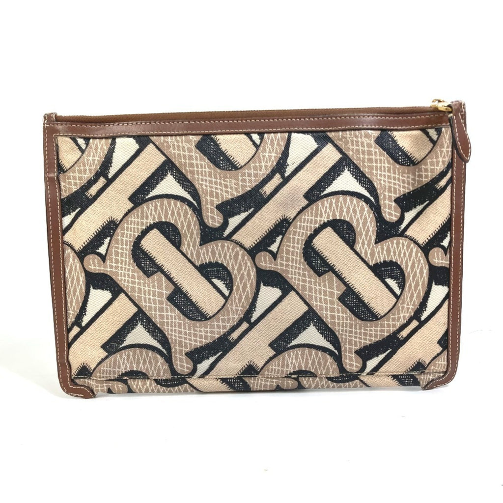 Burberry Brown Pvc Leather Clutch Bag (Pre-Owned)