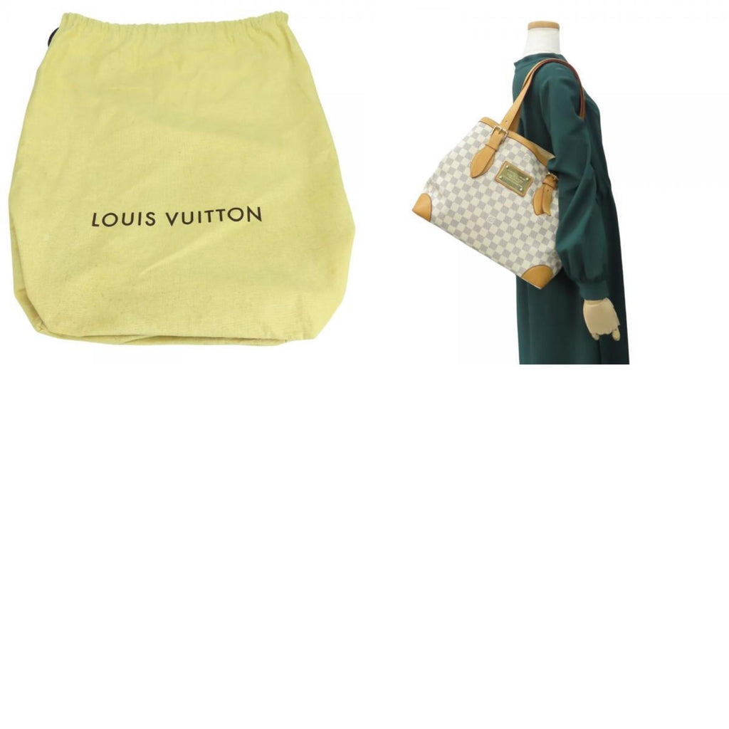 Louis Vuitton White Damier Azur Leather Tote Bag (Pre-Owned)
