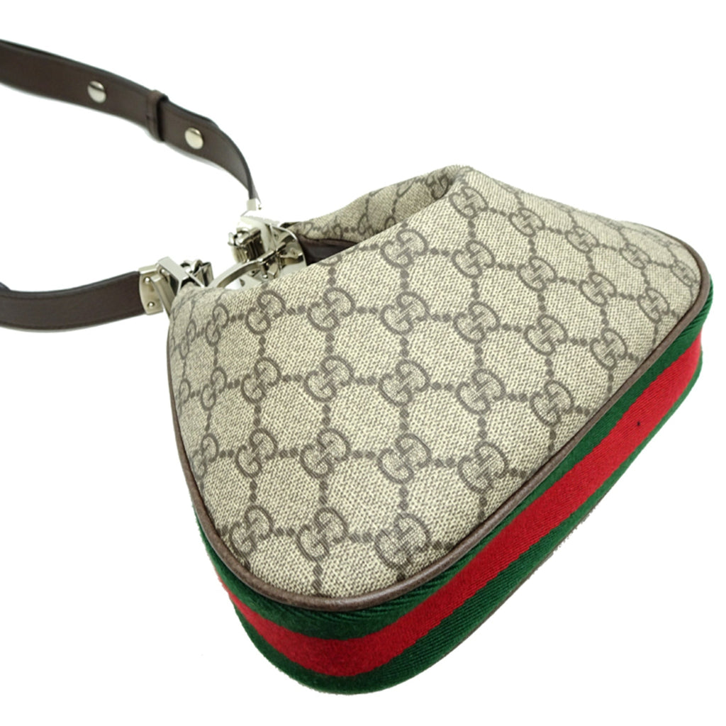 Gucci Beige Brown Orange Gg Supreme Leather Shoulder Bag (Pre-Owned)