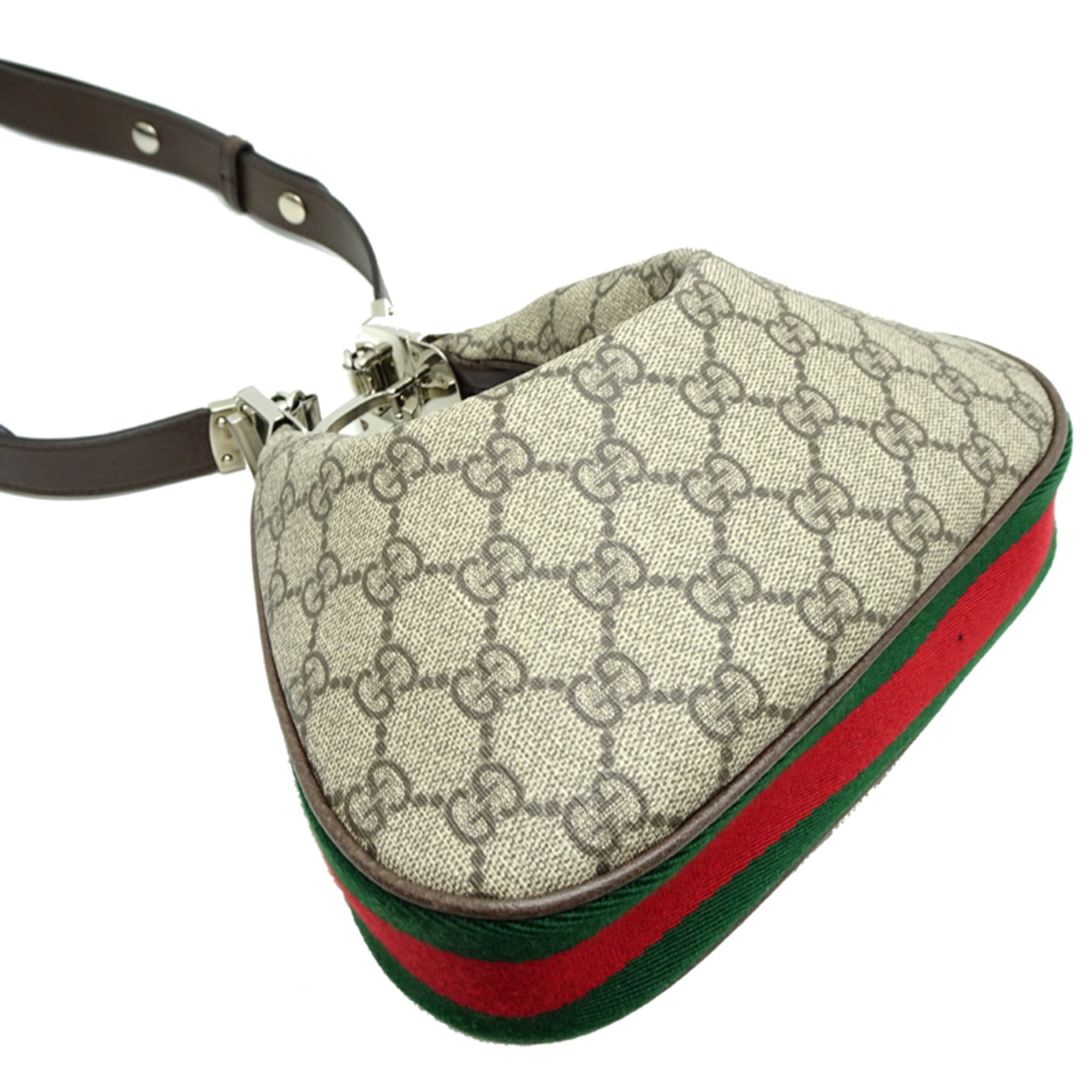 Gucci Beige Brown Orange Gg Supreme Leather Shoulder Bag (Pre-Owned)