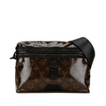 Louis Vuitton Black Brown Vinyl Leather Shoulder Bag (Pre-Owned)