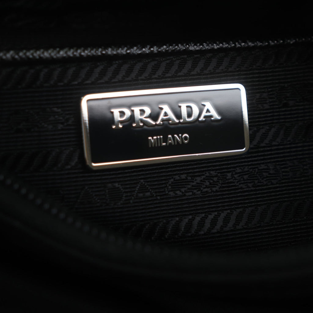 Prada Black Nylon Saffiano Triangle Pouch Shoulder Bag (Pre-Owned)