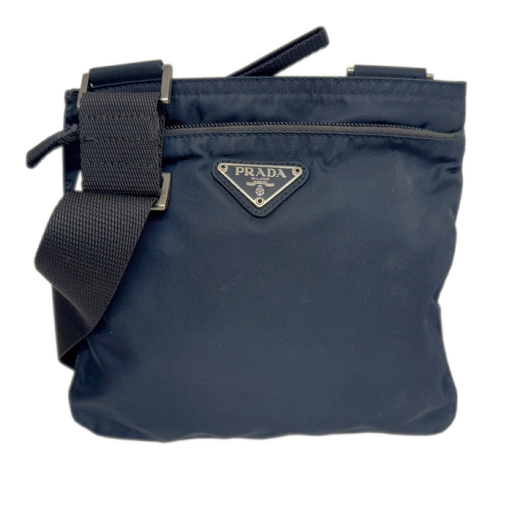Prada Navy Nylon Pochette Shoulder Bag (Pre-Owned)