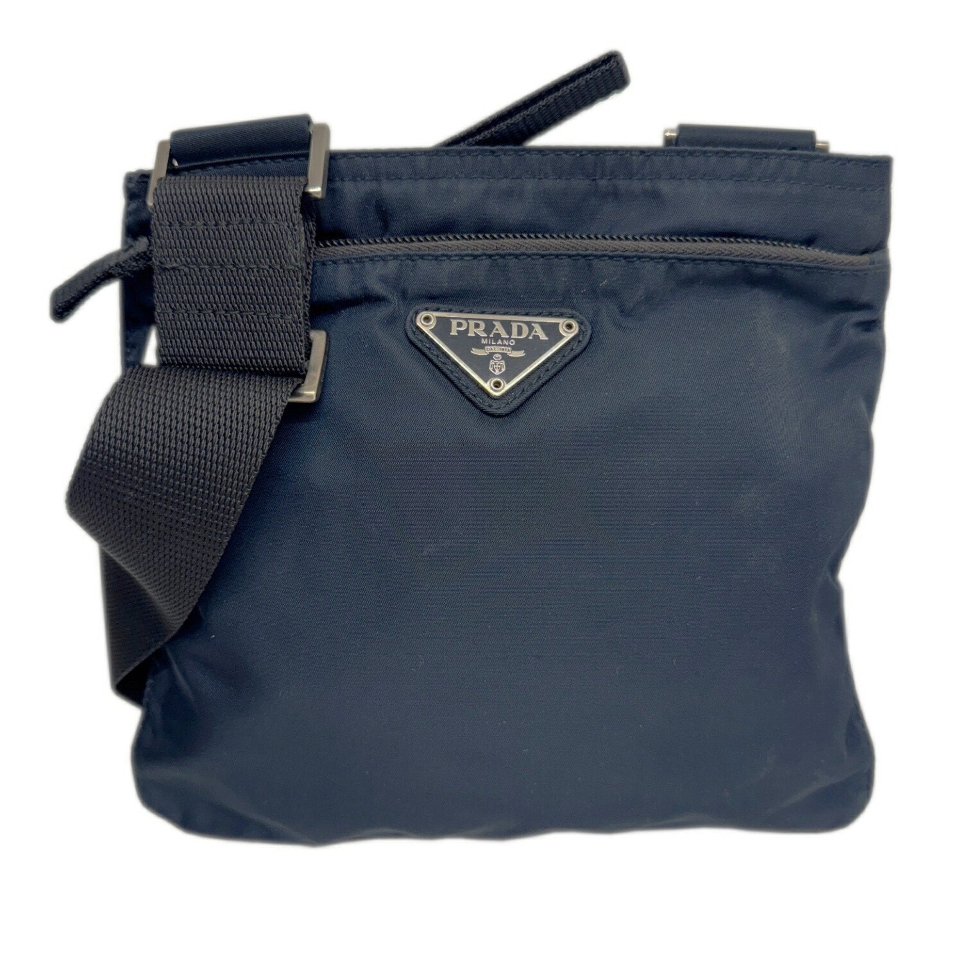 Prada Navy Nylon Pochette Shoulder Bag (Pre-Owned)