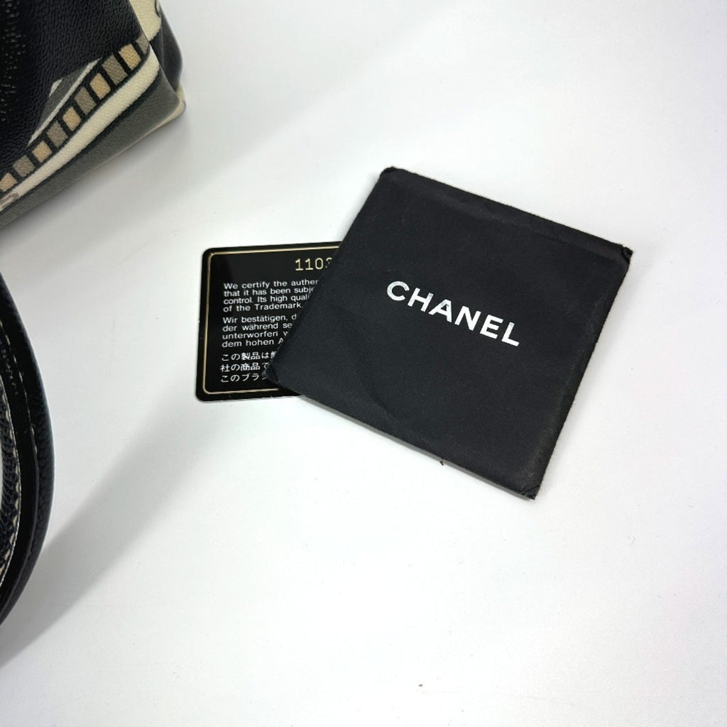 Chanel Black Yellow Pvc Boston Bag Handbag (Pre-Owned)