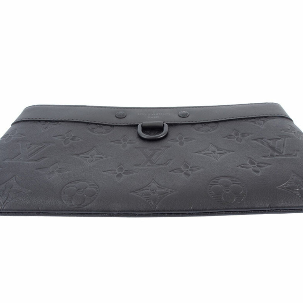 Louis Vuitton Black Monogram Shadow Clutch Bag Pochette (Pre-Owned)