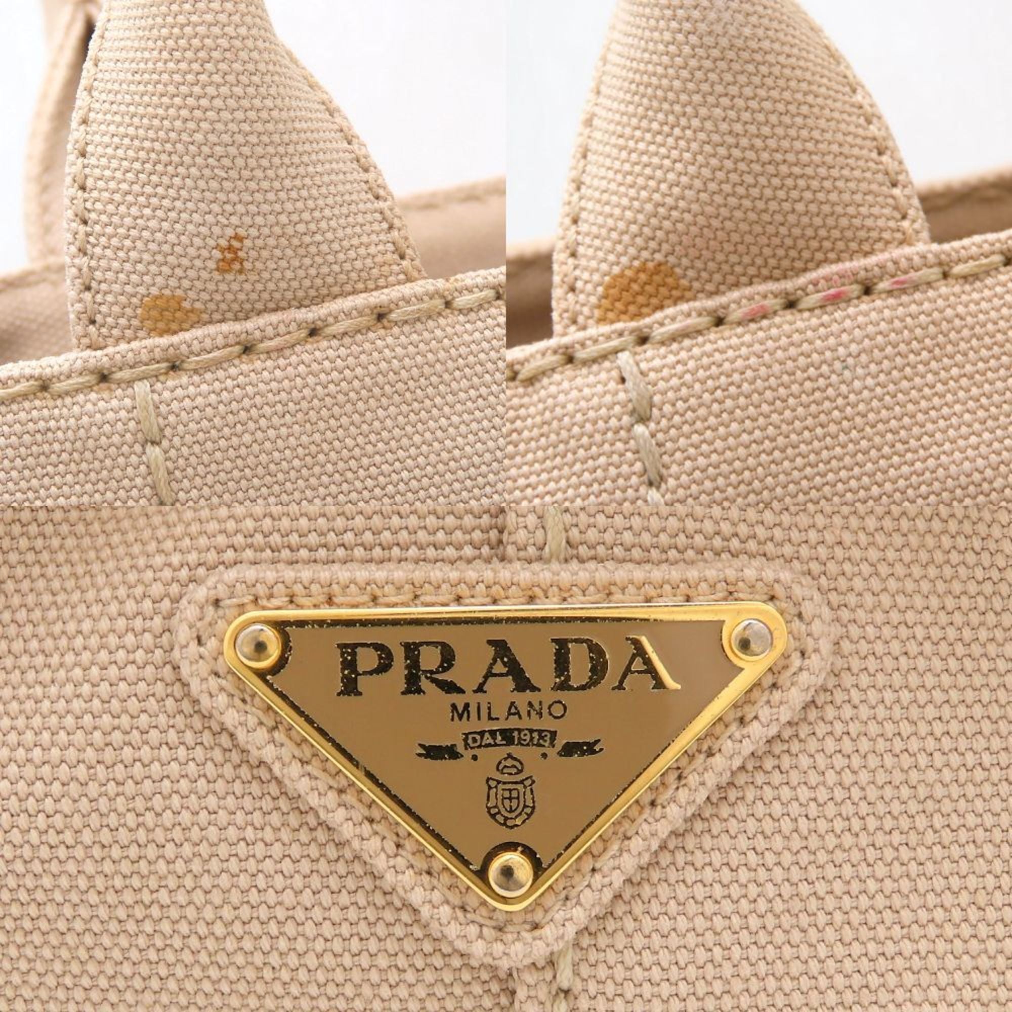 Prada Beige Canvas Handbag (Pre-Owned)