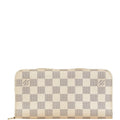 Louis Vuitton Damier Azur White Leather Long Wallet (Bi-Fold) (Pre-Owned)