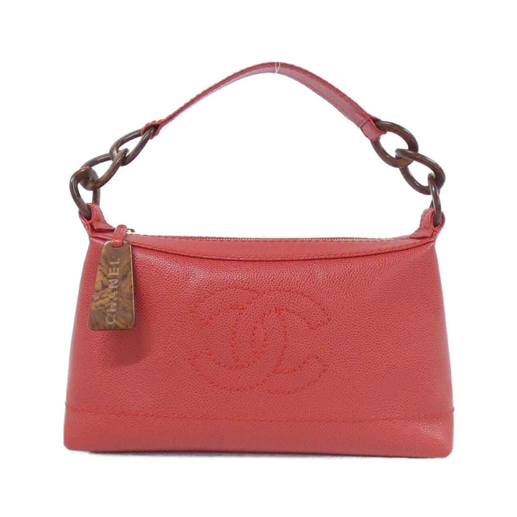 Chanel Red Color Grained Calfskin Handbag (Pre-Owned)