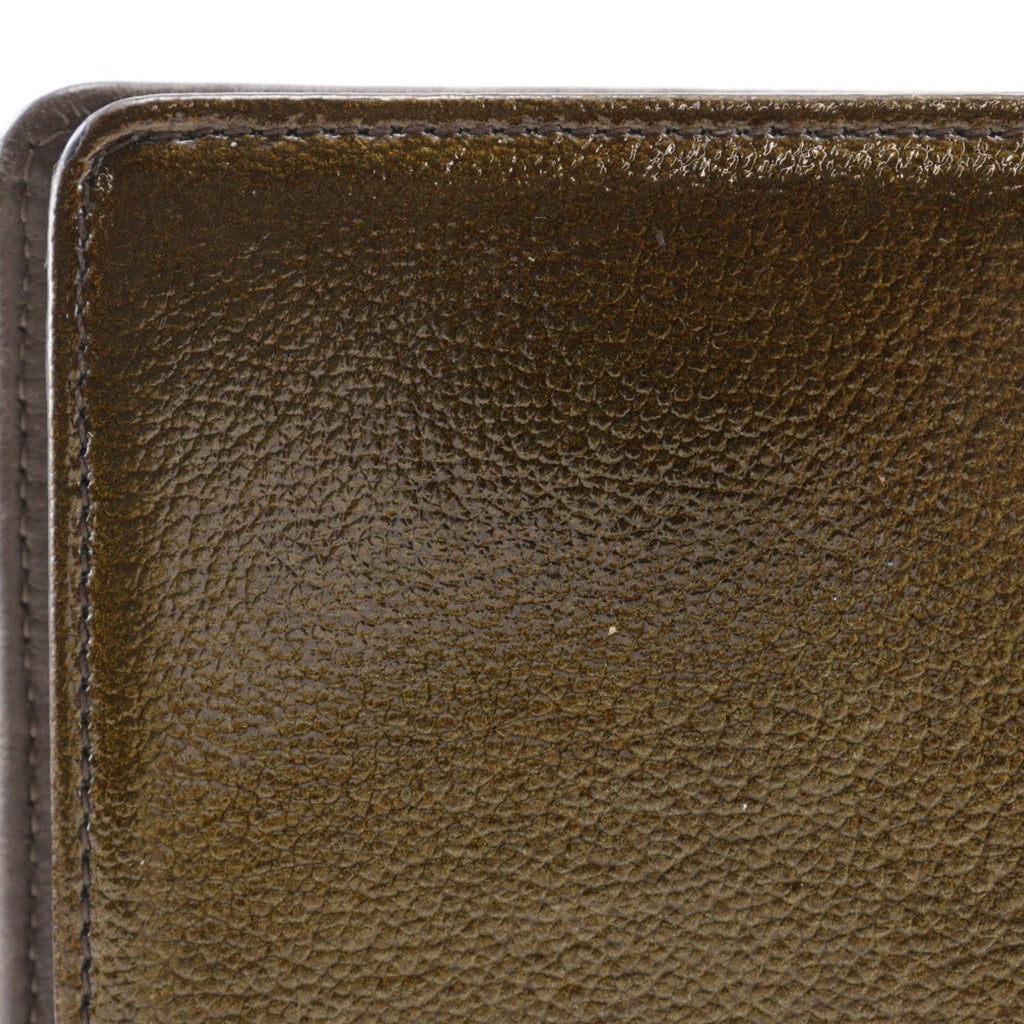 Chanel Bronze Leather Long Wallet (Bi-Fold) (Pre-Owned)
