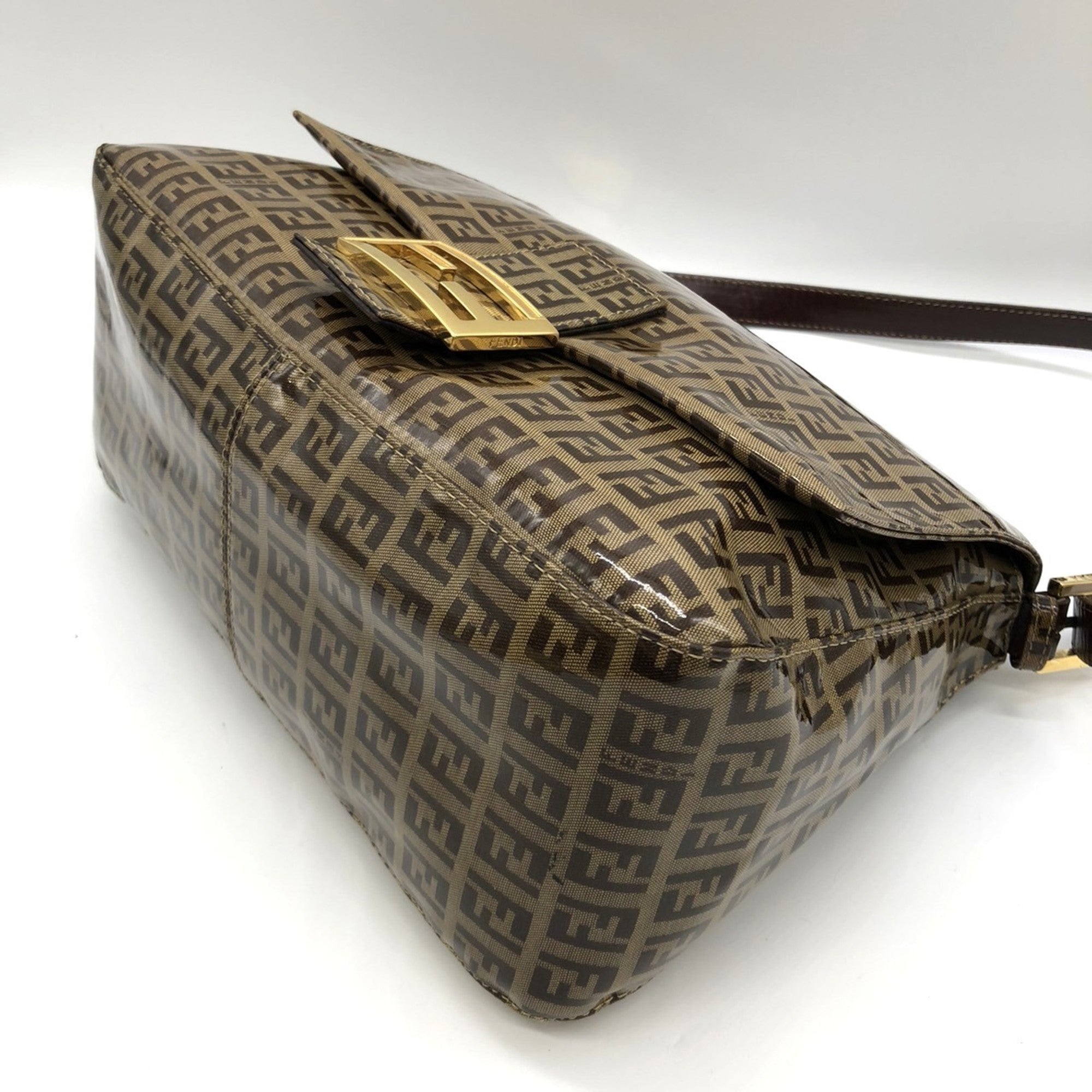 Fendi Zucchino Brown Nylon Shoulder Bag (Pre-Owned)