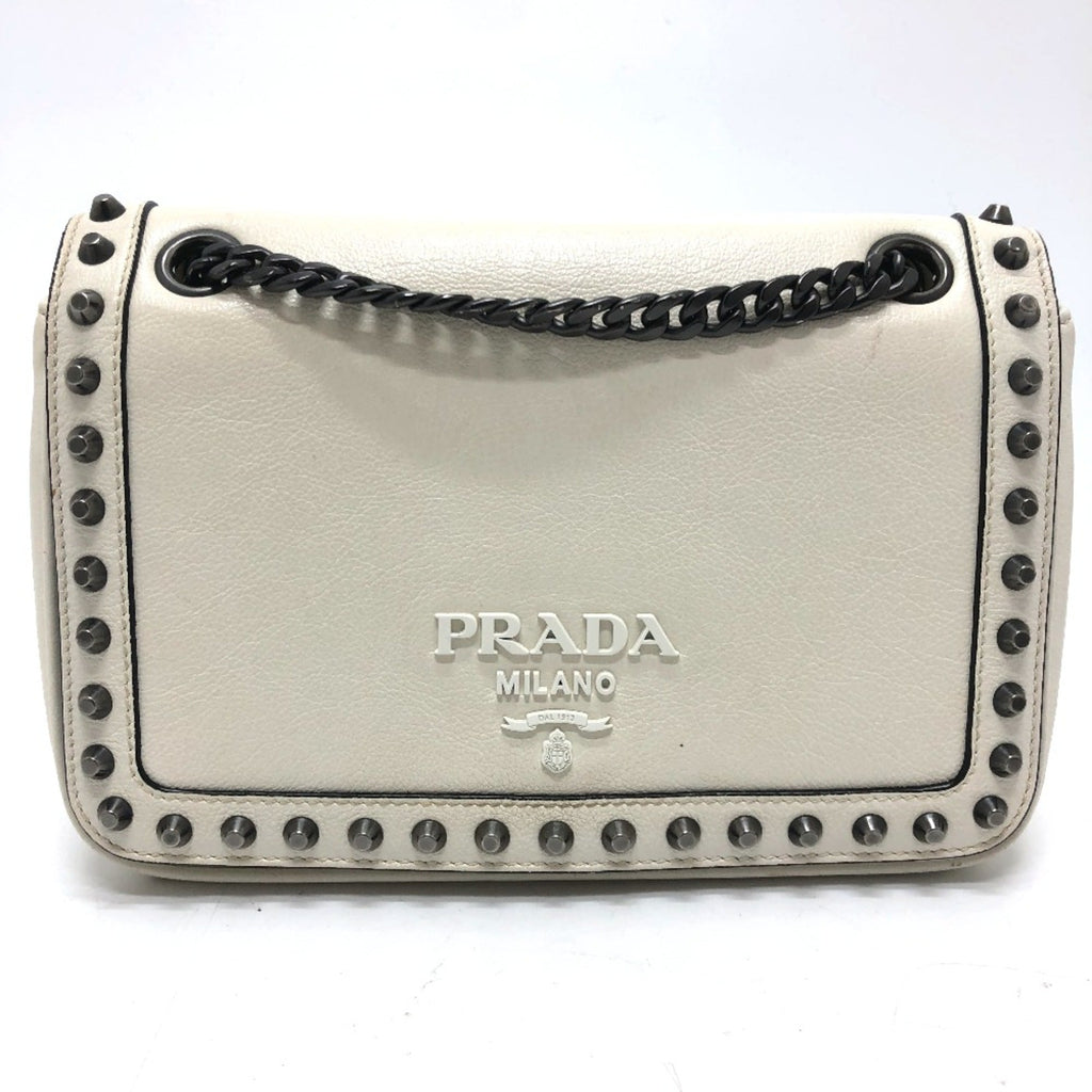 Prada White Leather Shoulder Bag (Pre-Owned)