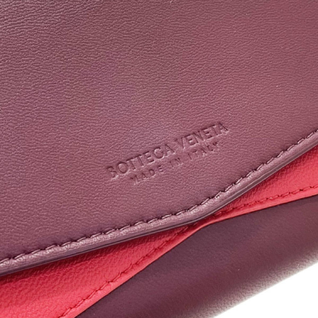 Bottega Veneta Bordeaux Red Color Leather Long Wallet (Bi-Fold) (Pre-Owned)