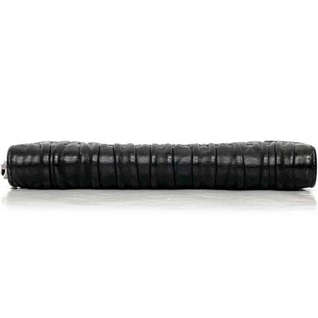 Prada Black Leather Long Wallet (Bi-Fold) (Pre-Owned)