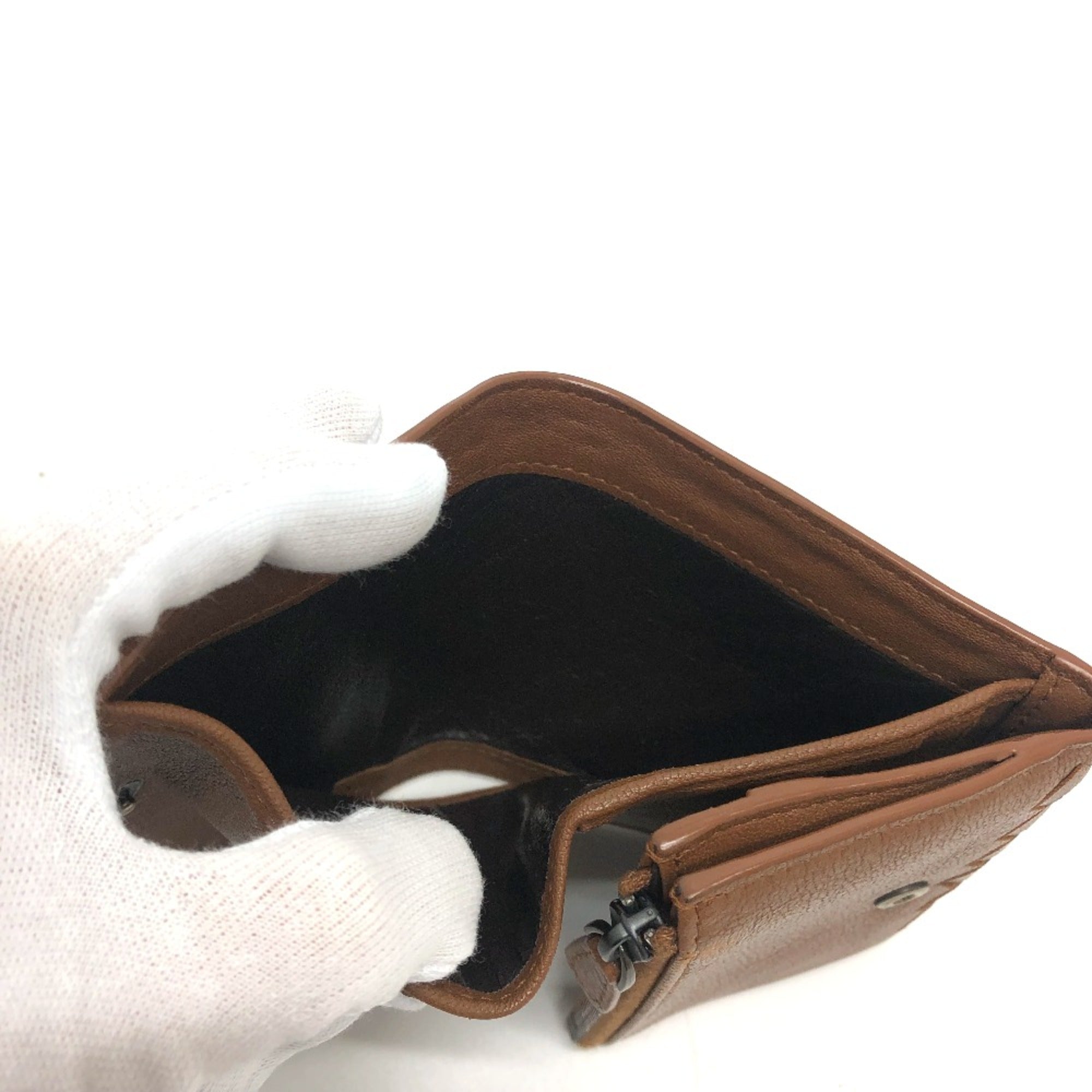 Bottega Veneta Brown Leather Wallet (Tri-Fold) (Pre-Owned)