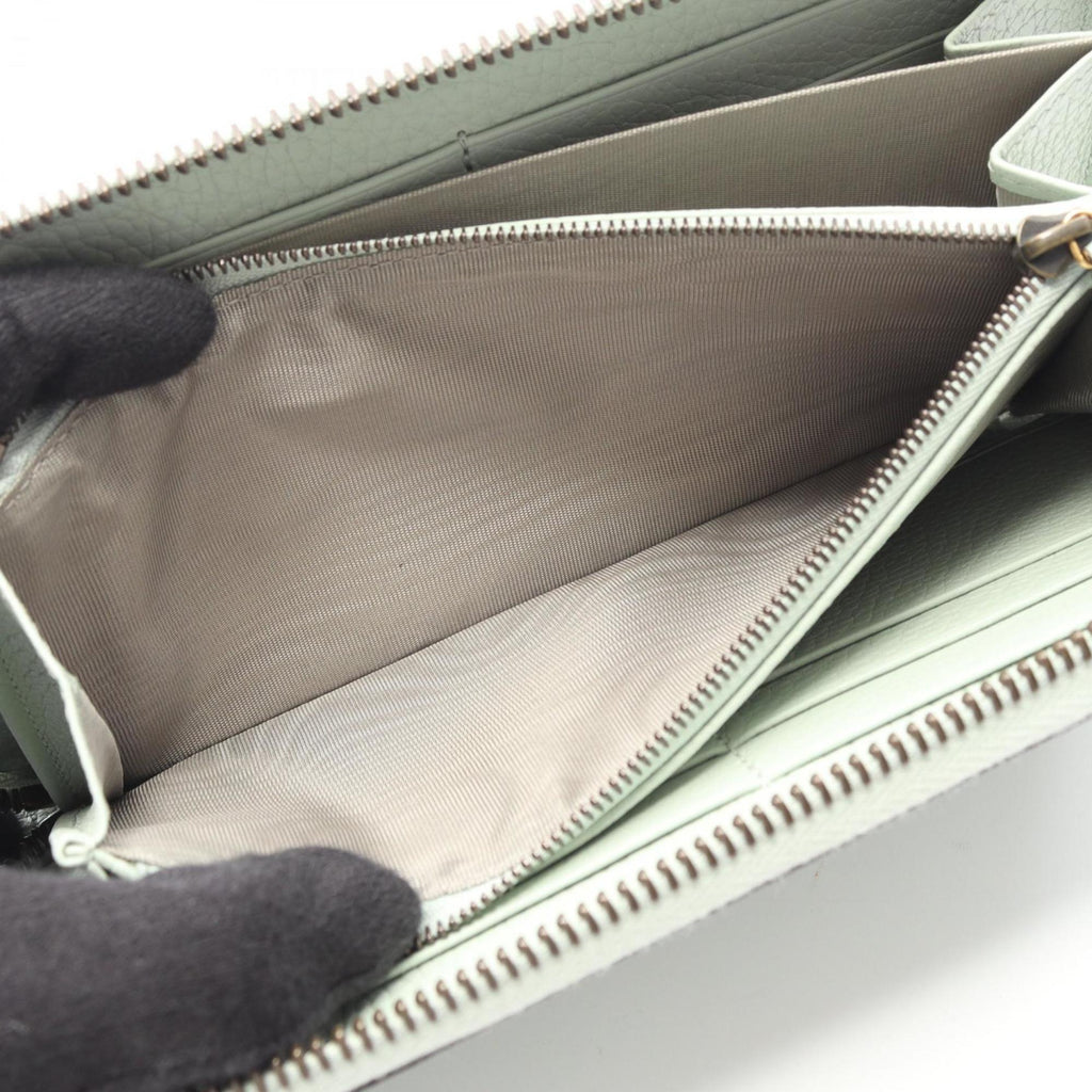 Gucci Green Leather Long Wallet (Bi-Fold) (Pre-Owned)