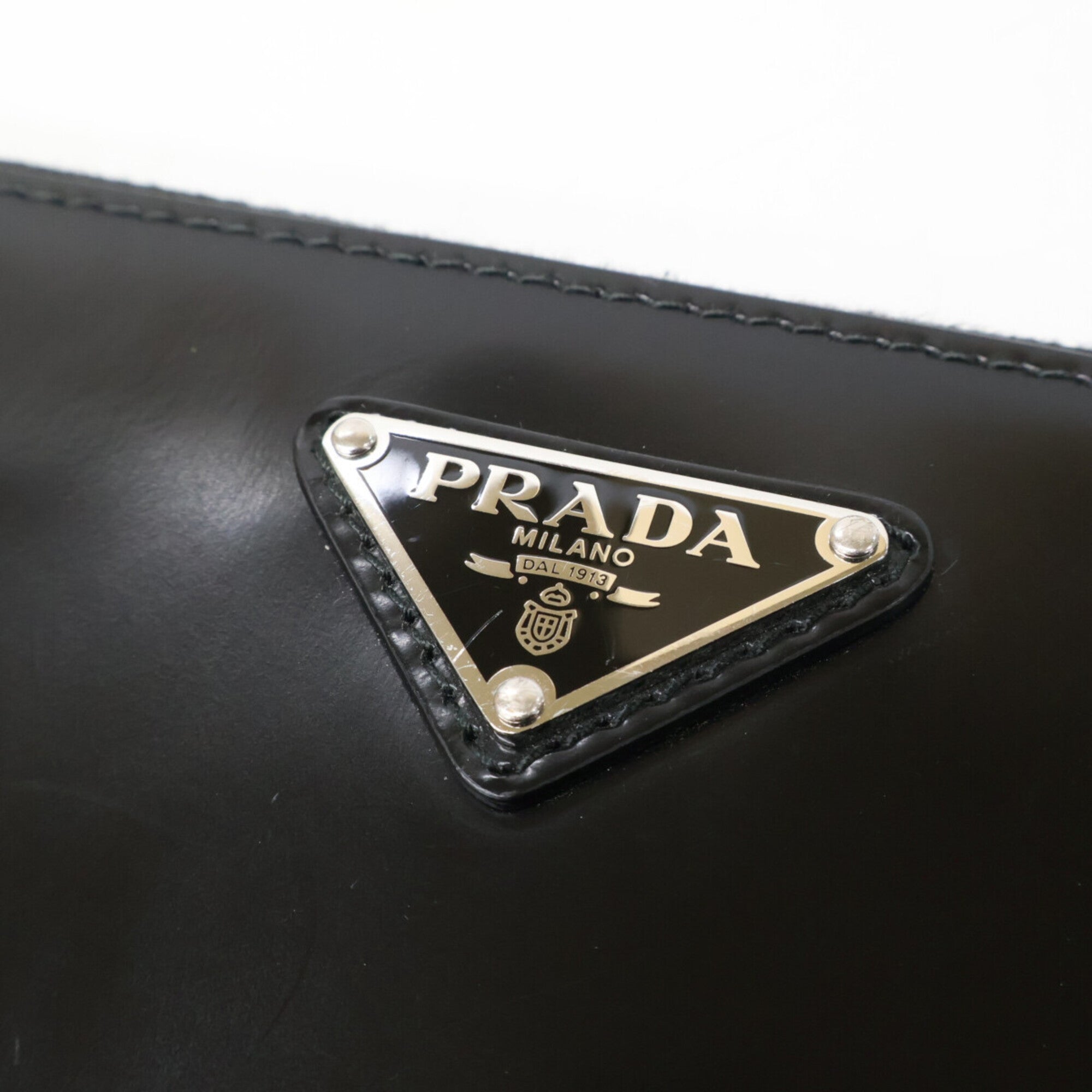 Prada Black Leather Clutch Bag (Pre-Owned)
