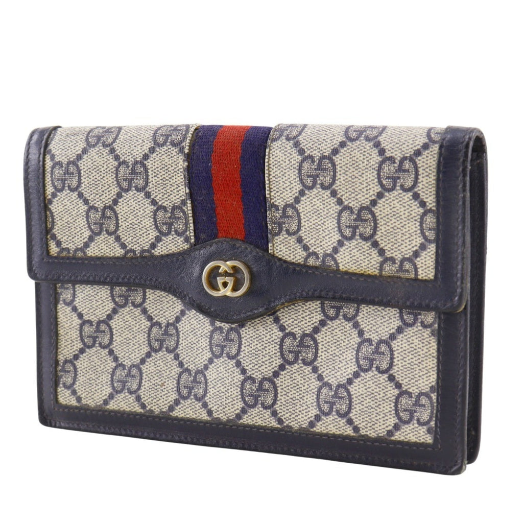 Gucci Navy Gg Supreme Pouch (Pre-Owned)