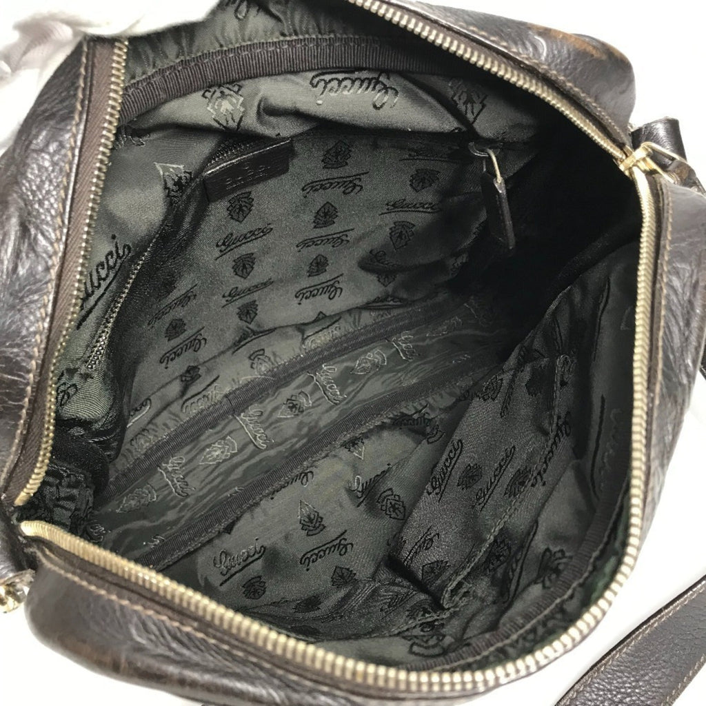 Gucci Brown Leather Pochette Shoulder Bag (Pre-Owned)
