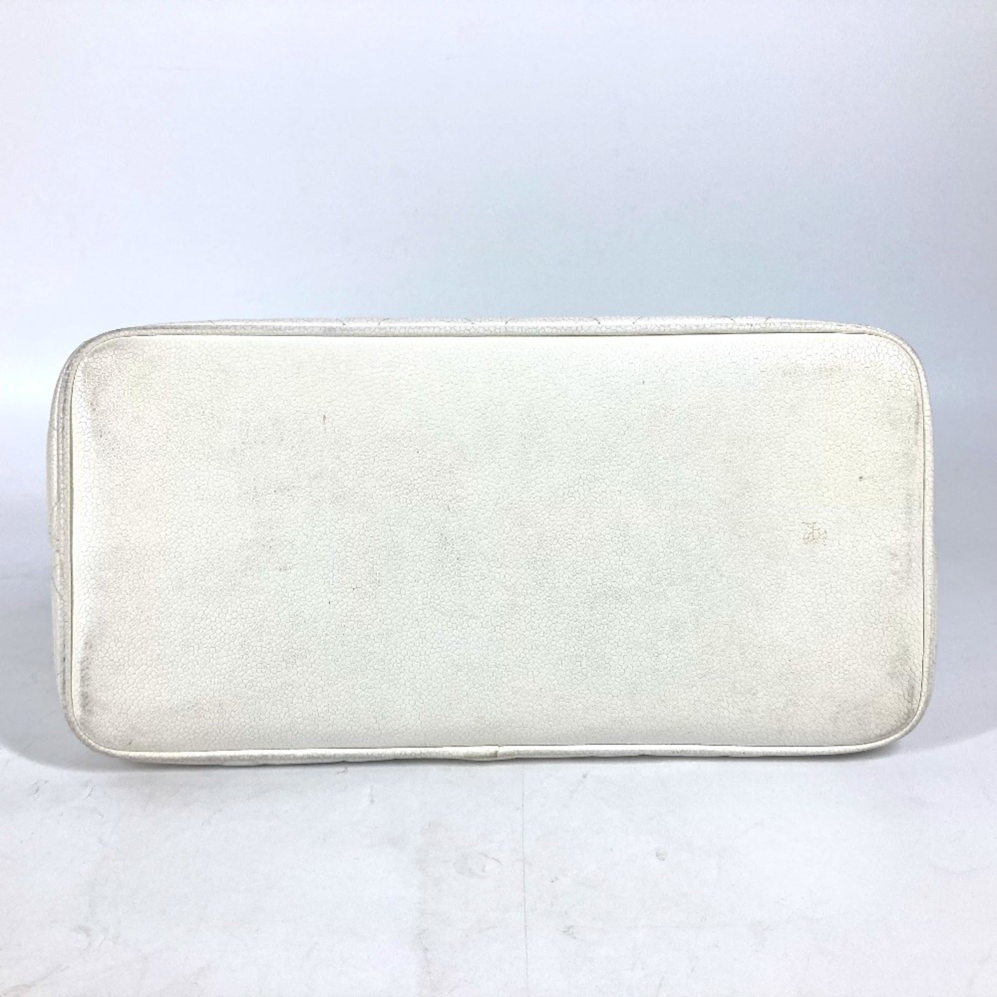Chanel White Caviar Leather Shoulder Bag Tote Bag (Pre-Owned)